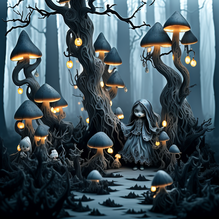 Enchanted Forest of Luminous Fungi view 2