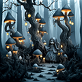 Enchanted Forest of Luminous Fungi thumbnail 2