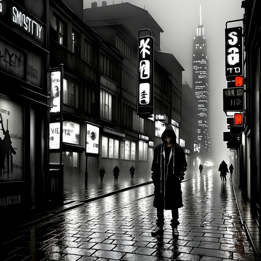 Shadows in the Neon Mist view 2