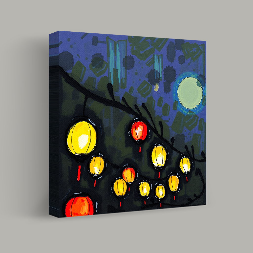 Lanterns Under the Night Sky view 1