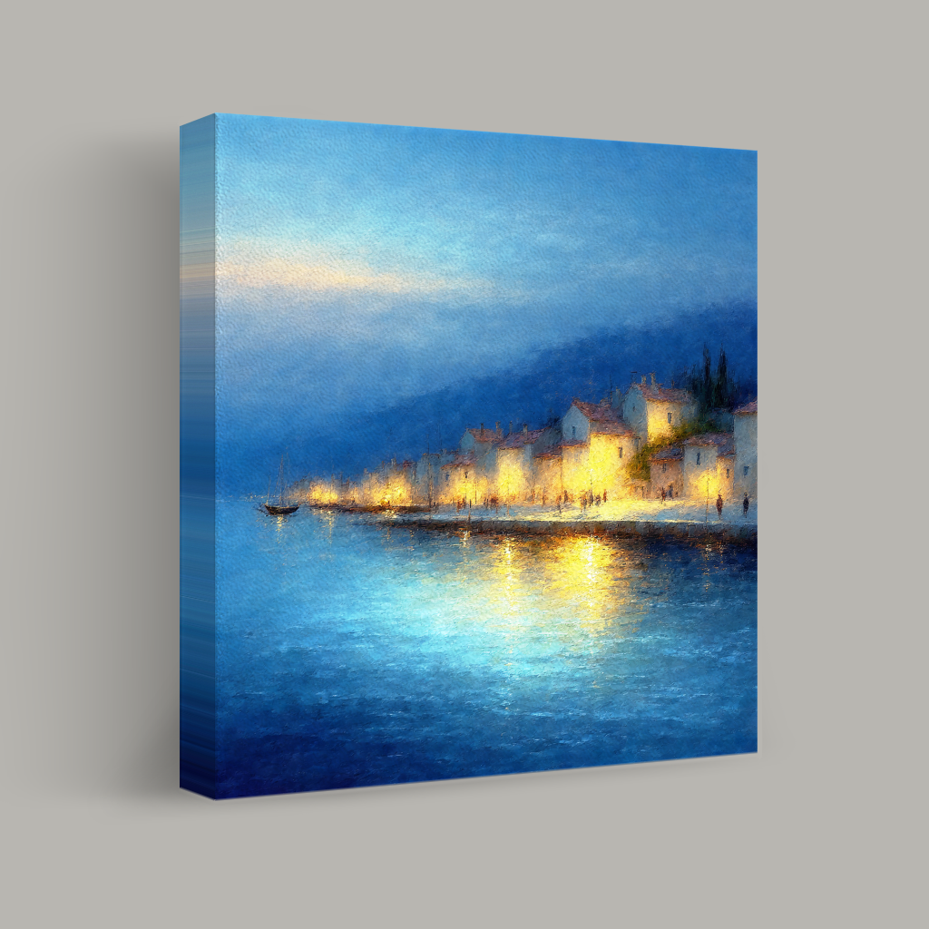 Evening Glow on a Coastal Village view 1