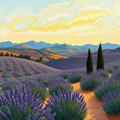 Fields of Lavender at Dusk thumbnail 2
