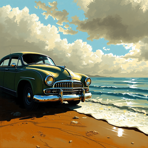 Classic Contemplation by the Sea