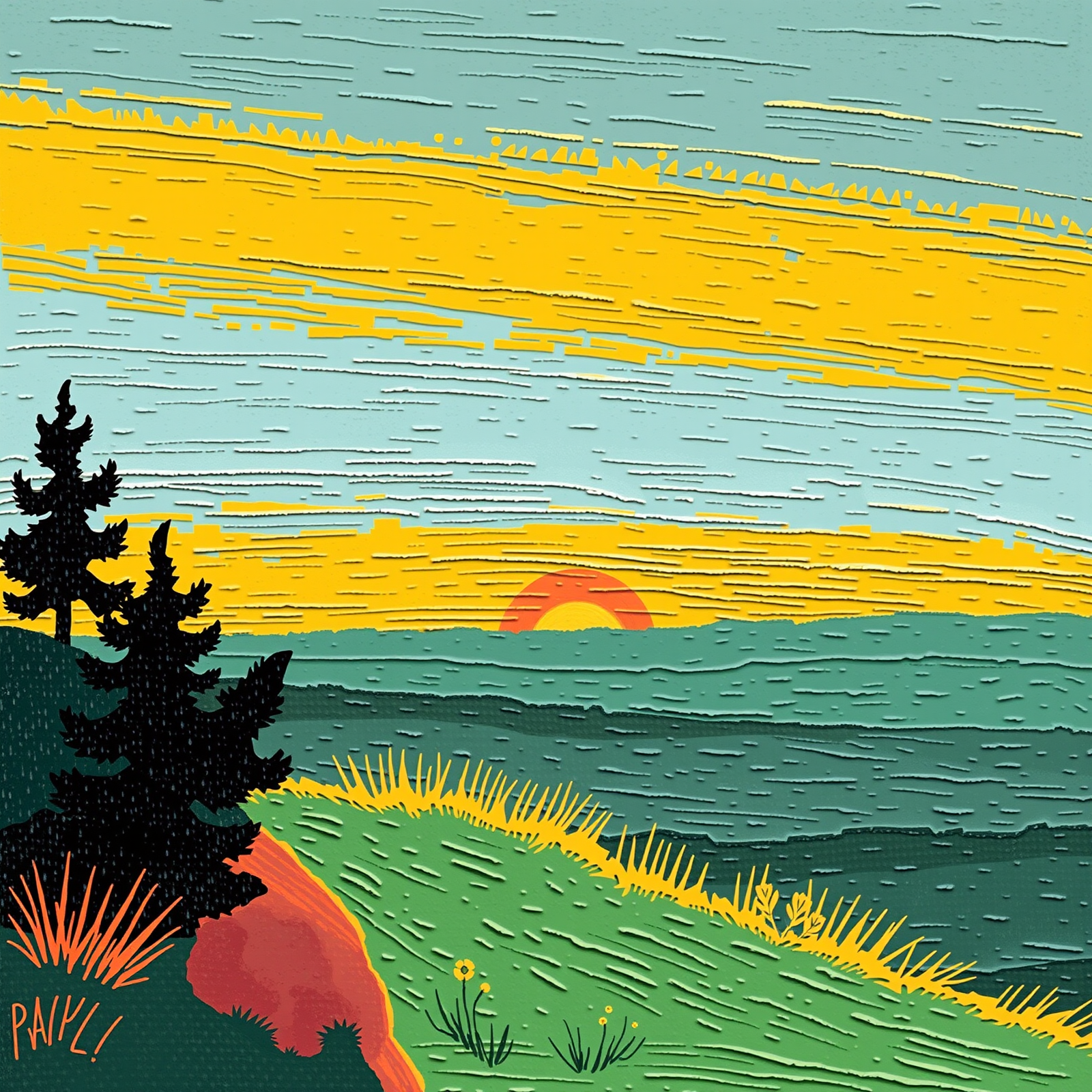 Dusk Over Rolling Hills view 2