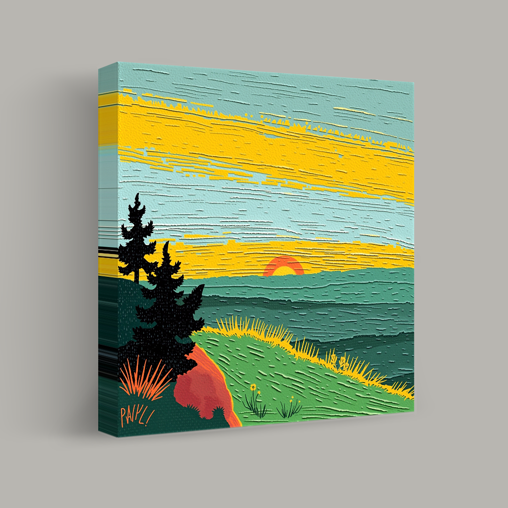 Dusk Over Rolling Hills view 1