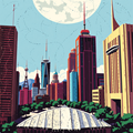 Cityscape Under the Moon thumbnail 2