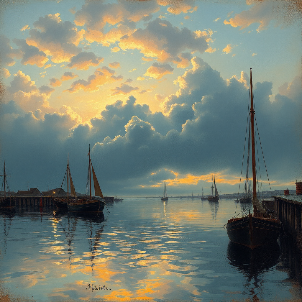 Tranquil Harbor at Dusk view 2