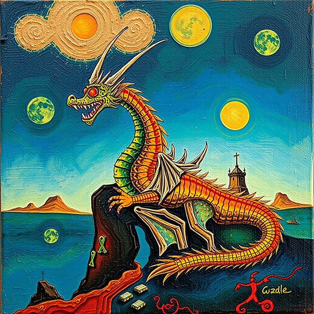 Dragon's Watchful Moonscape view 2