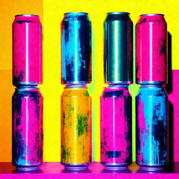 Neon Symphony of Cans
