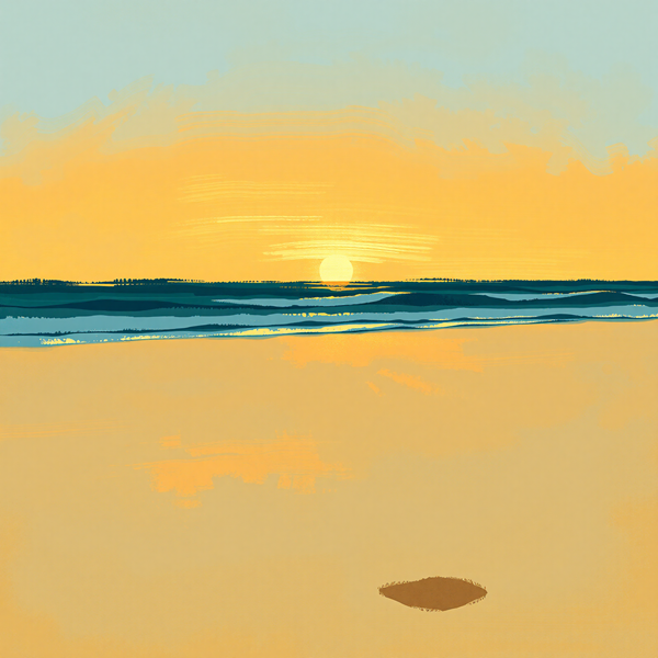 Sunset Over Tranquil Waves