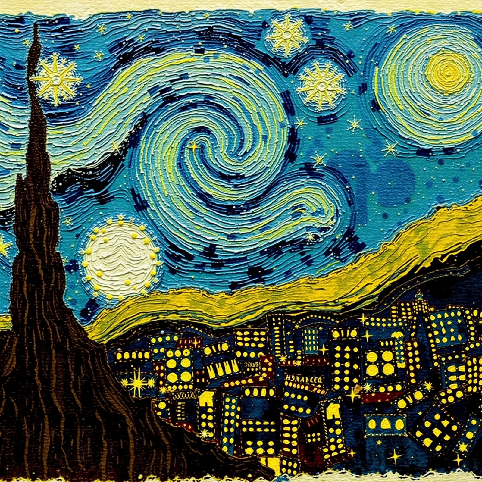 Torbellino nocturno sobre la ciudad vista 2