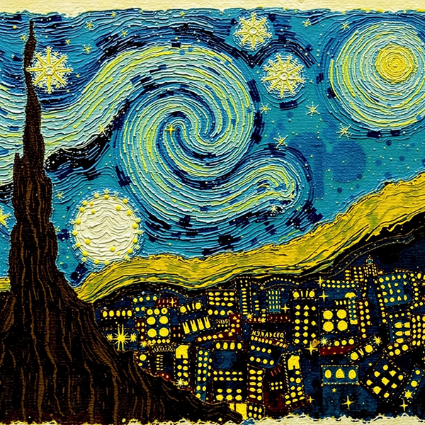 Torbellino nocturno sobre la ciudad