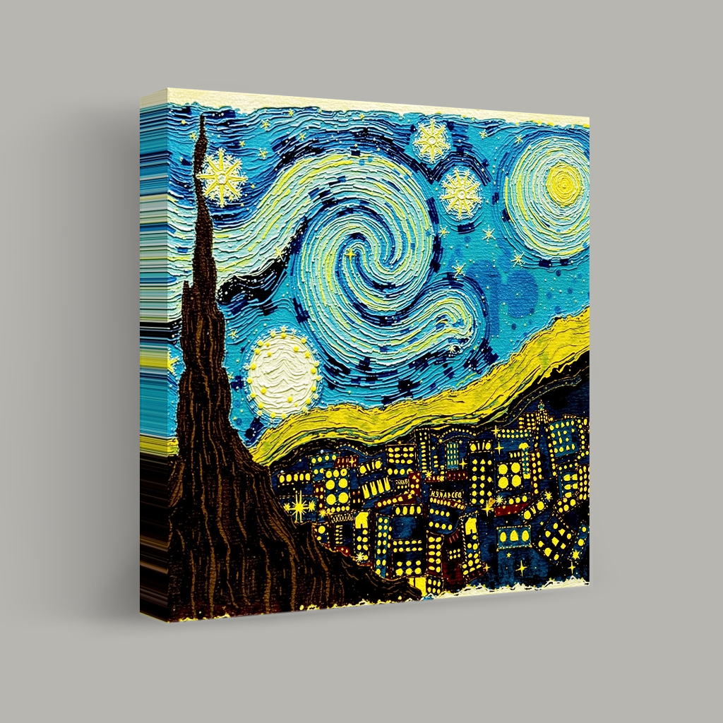 Torbellino nocturno sobre la ciudad vista 1