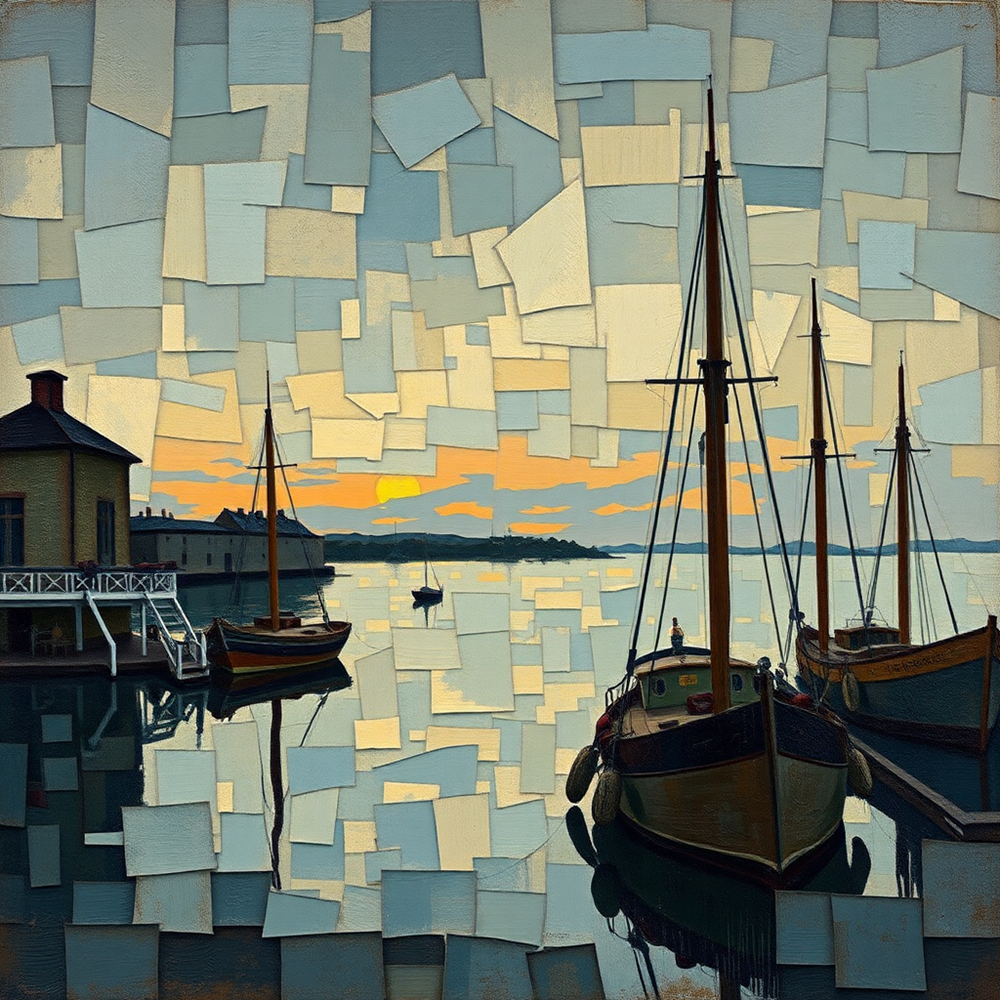 Harborside Mosaic at Dusk view 2