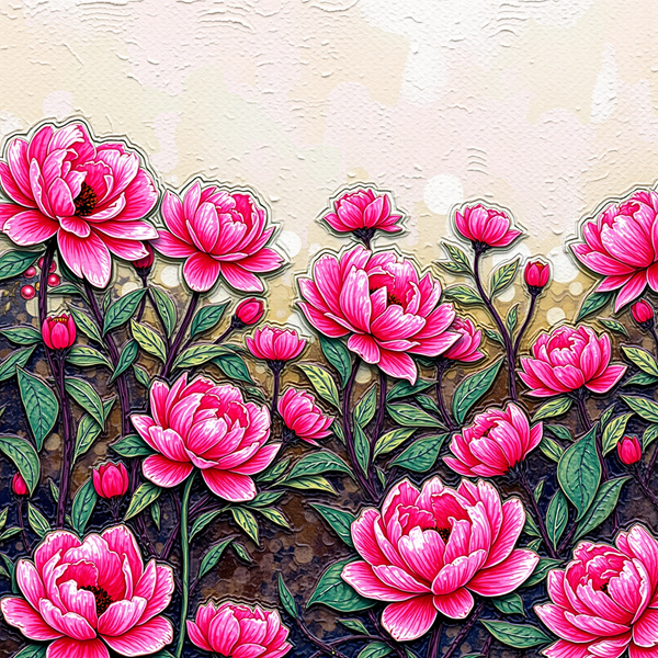 Blooming Peonies Artwork