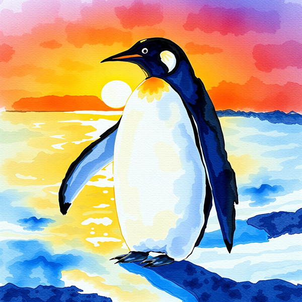 Penguin at Sunset