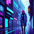 Neon Wanderer in the Rain thumbnail 2