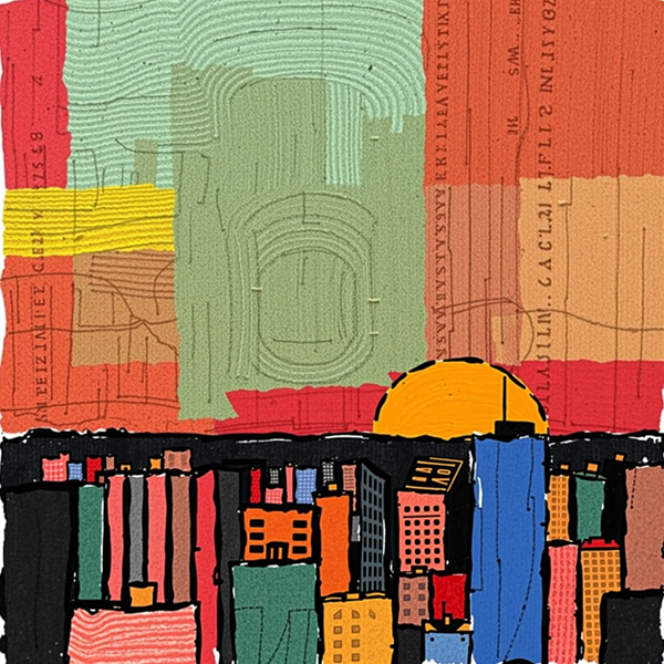 Urban Sunset Tapestry