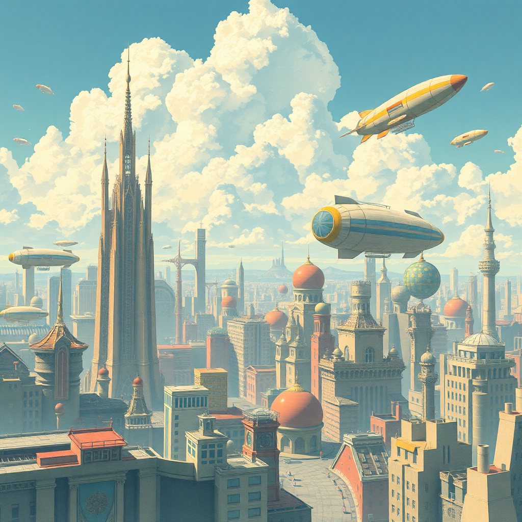 Skies Above a Futuristic Metropolis view 2