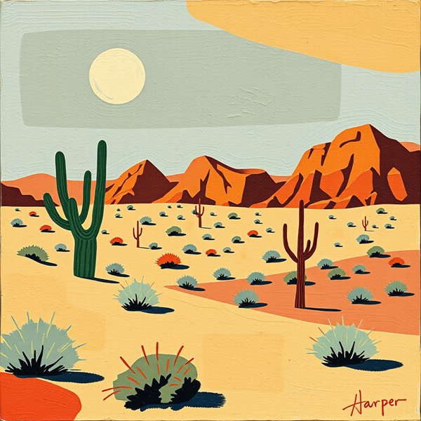 Sunlit Desert Vistas