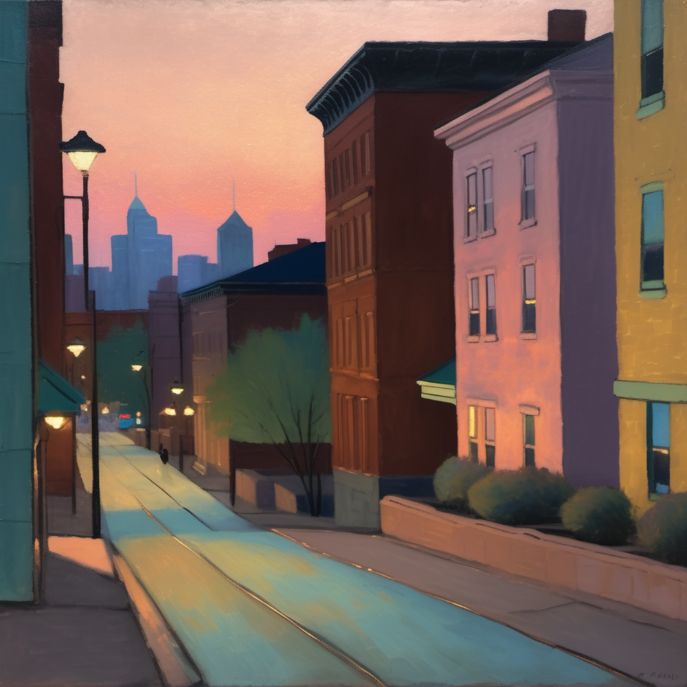 Evening Glow on Quiet Streets view 2