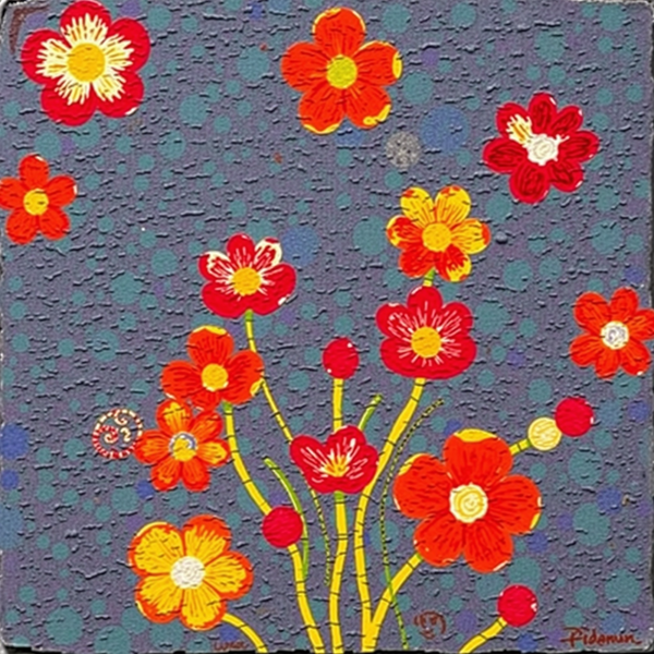 Blossoms on a Polka Dot Field