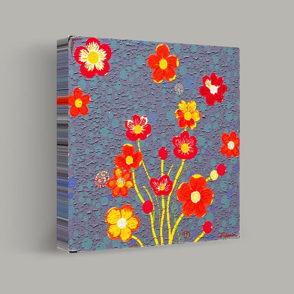 Blossoms on a Polka Dot Field view 1