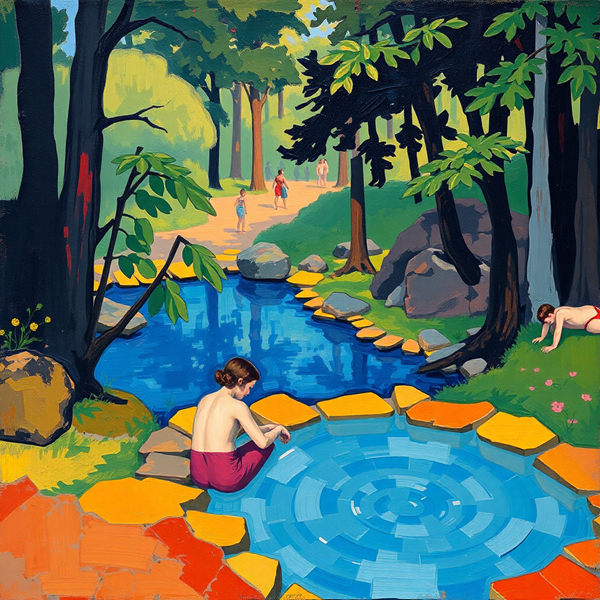 Reflections by the Woodland Stream