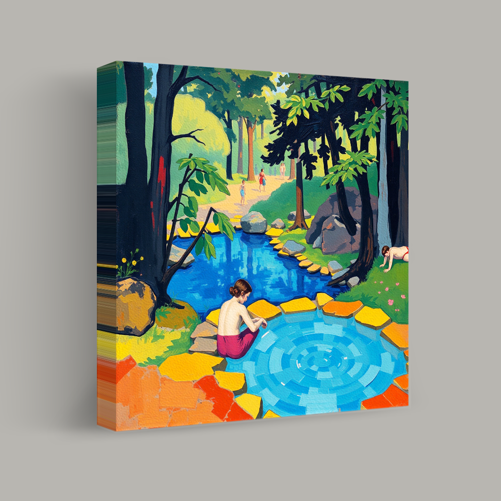 Reflections by the Woodland Stream view 1