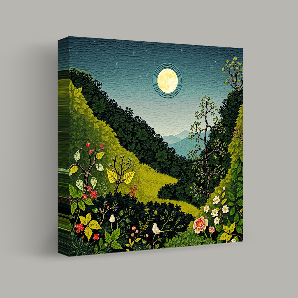 Moonlit Valley Tapestry view 1