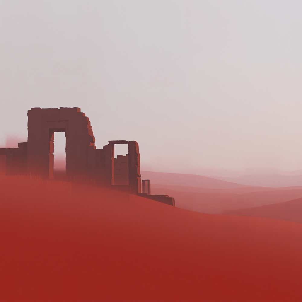 Ruins in the Red Desert view 2
