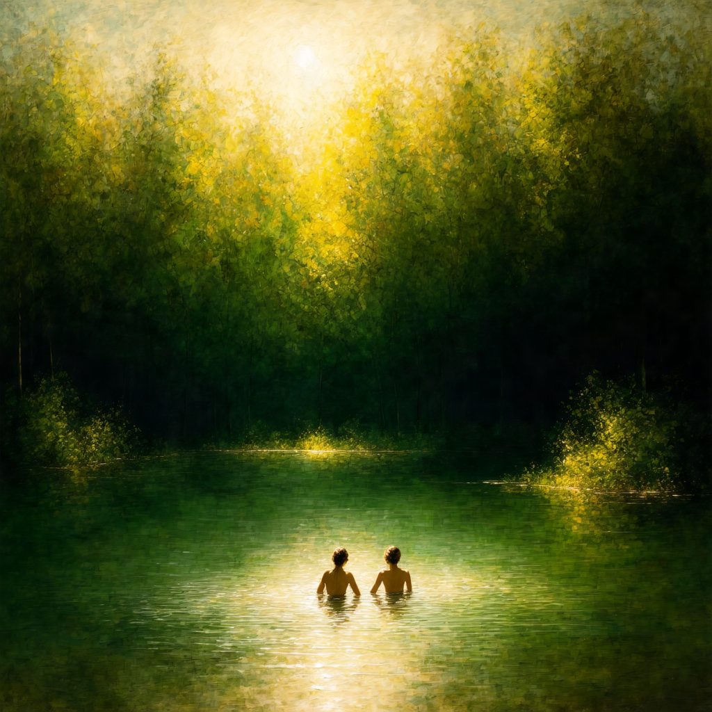 Serenity in the Sunlit Forest view 2