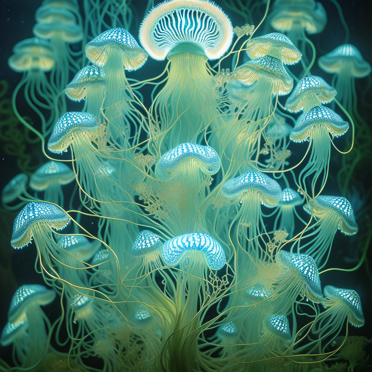 Dance of Luminous Jellies view 2