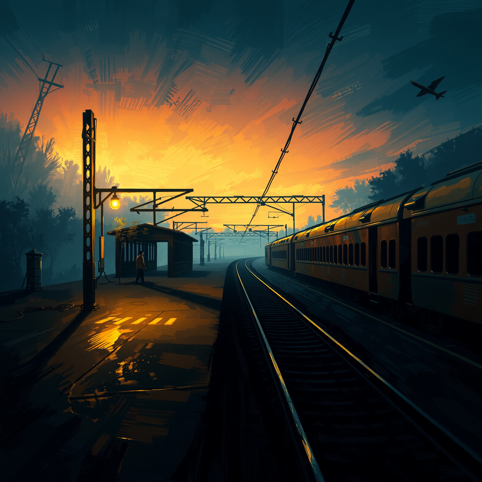 Dawn at the Railway Station view 2