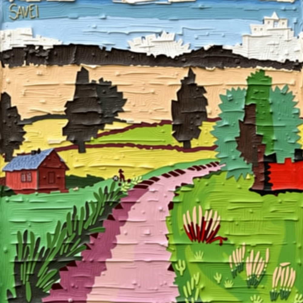 Pathway Through Painted Fields view 2