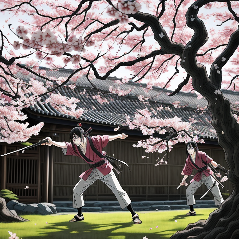 Duel Under the Cherry Blossoms view 2