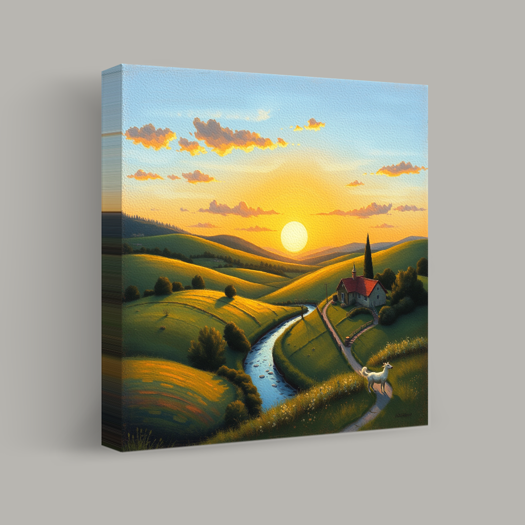 Sunset Over Rolling Hills view 1