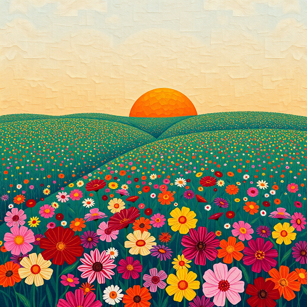 Blossoms under Rising Sun