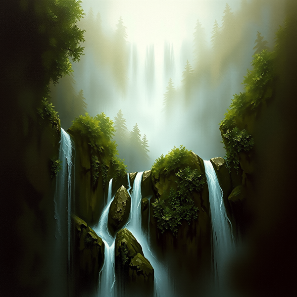 Whispering Cascades of the Lost Forest
