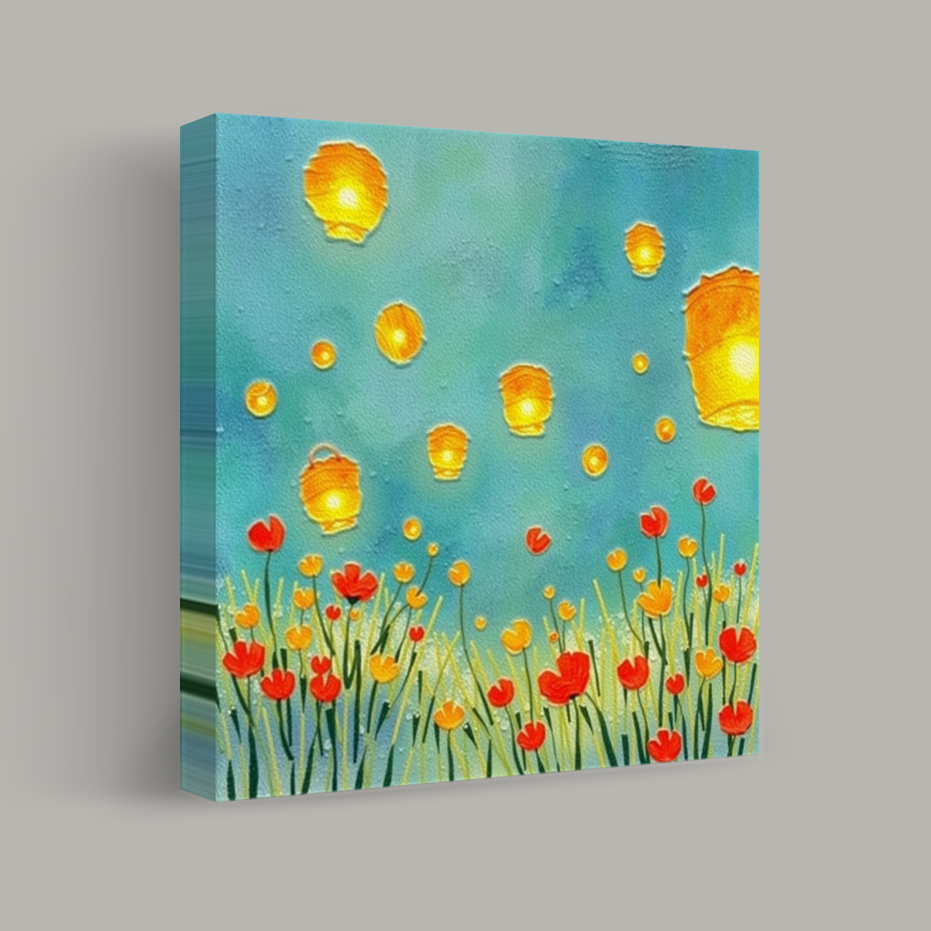 Lanterns and Poppies in the Twilight view 1