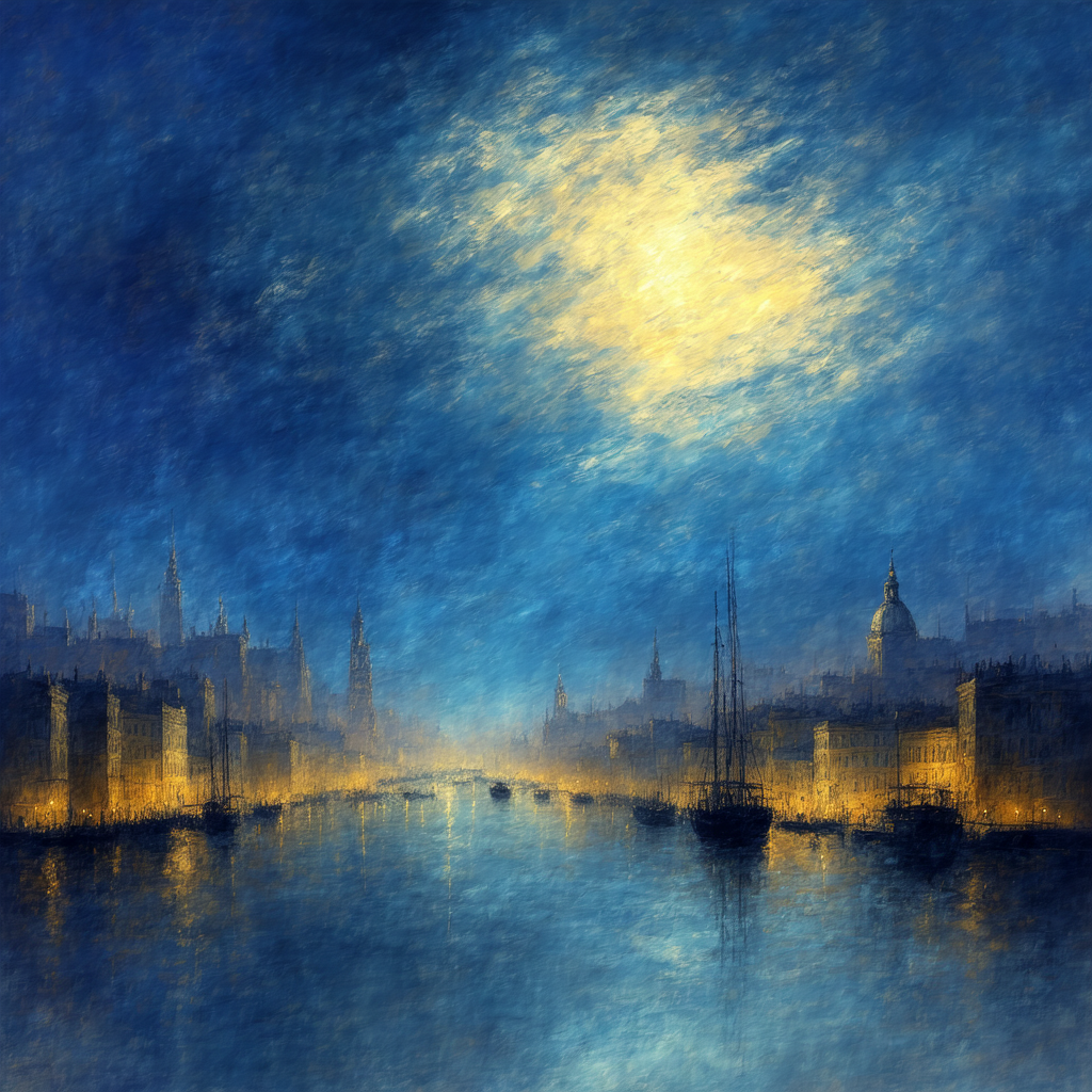 Nocturne over the City Harbor view 2