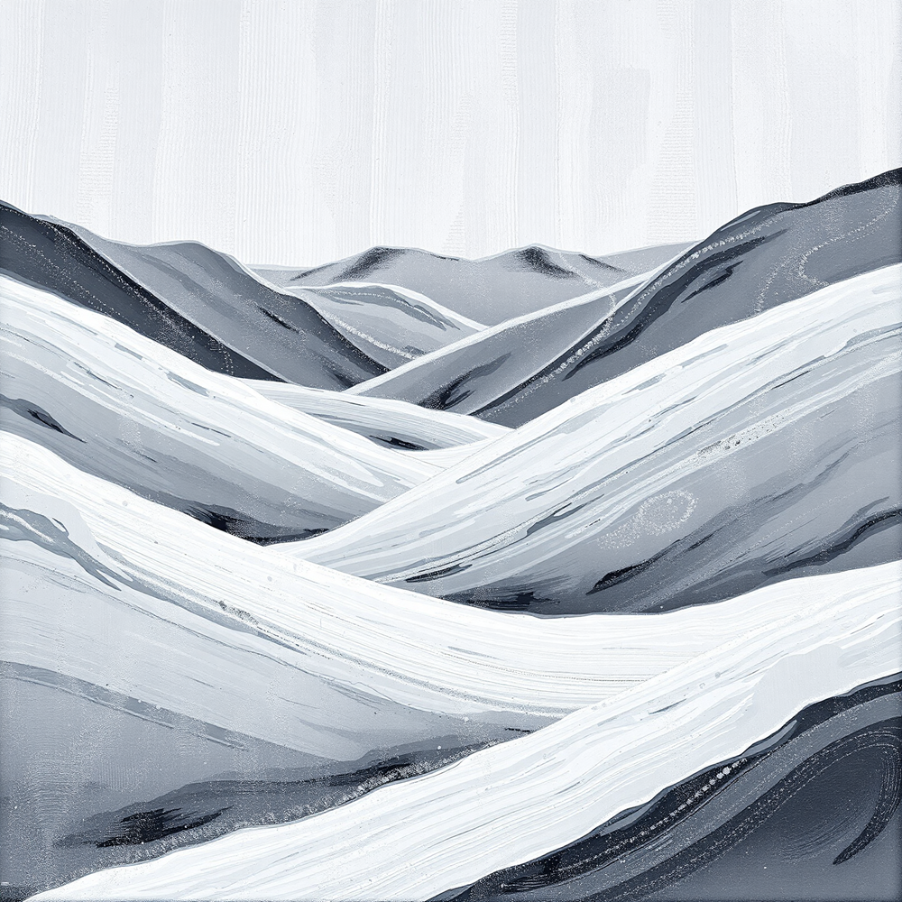 Monochrome Mountain Valleys view 2