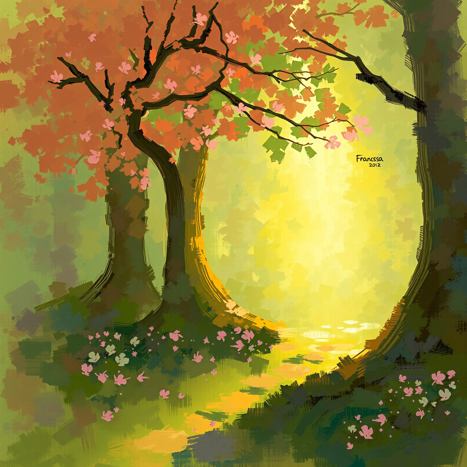 Pathway Through Dappled Woods view 2