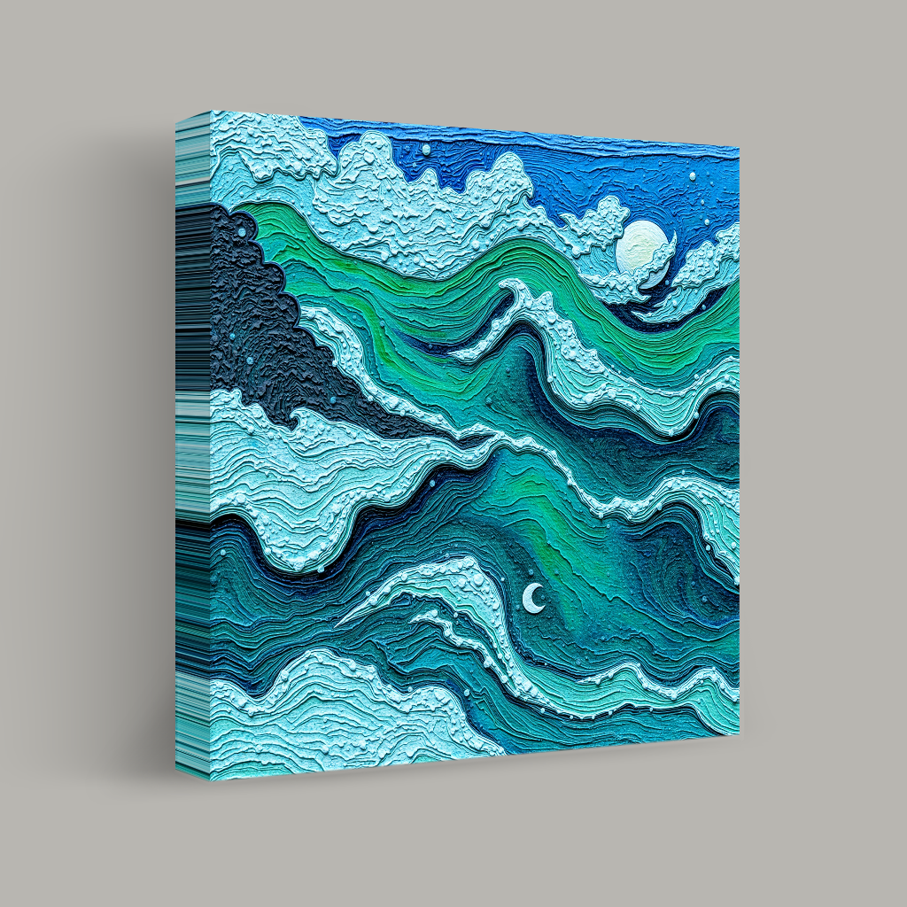 Waves Under Moonlit Skies view 1