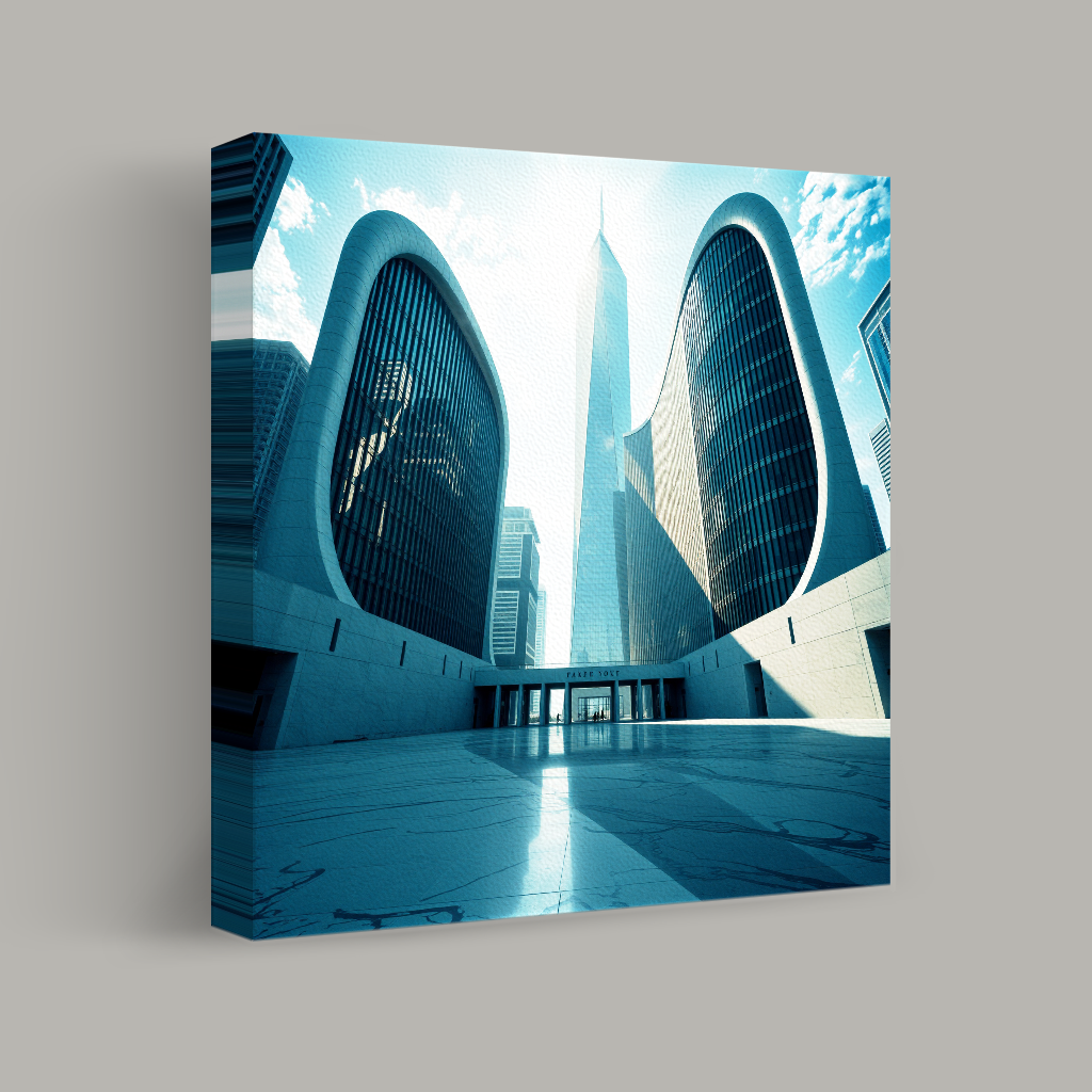 Curved Towers and Central Spire view 1