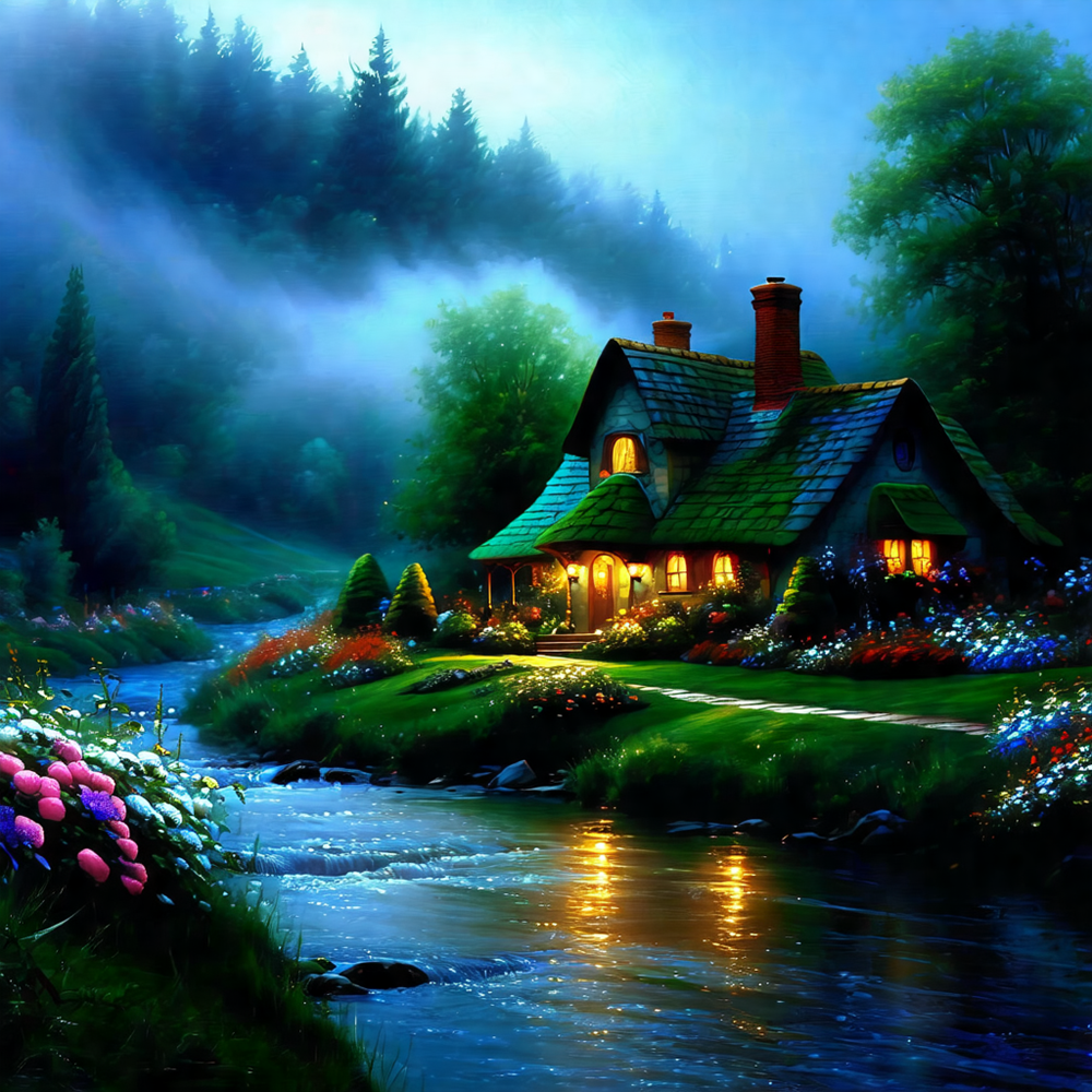 Evening Whispers by the Brook view 2