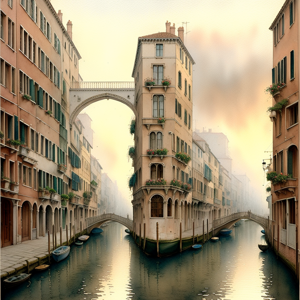Reflections on Venetian Canals view 2