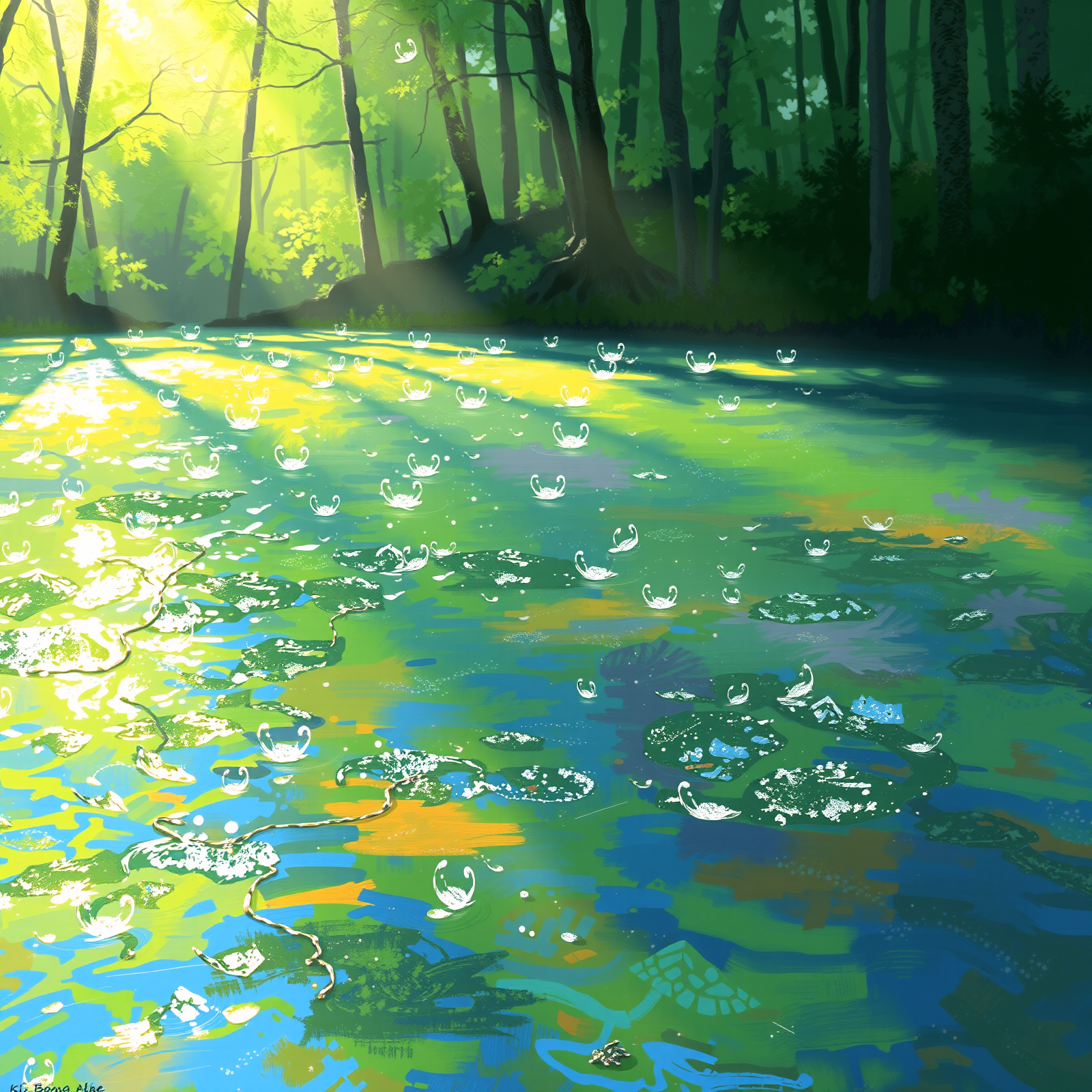 Sunlit Ripples in the Enchanted Grove view 2