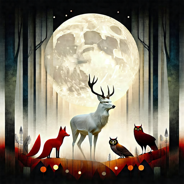 Moonlit Council in the Enchanted Forest