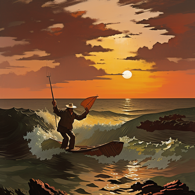 Un voyage à travers les vagues du coucher du soleil vue 2